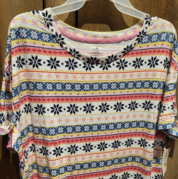 SECRET TREASURES Sleep Shirt Dress Fair Isle NWT - S/M - Picture 9 of 14